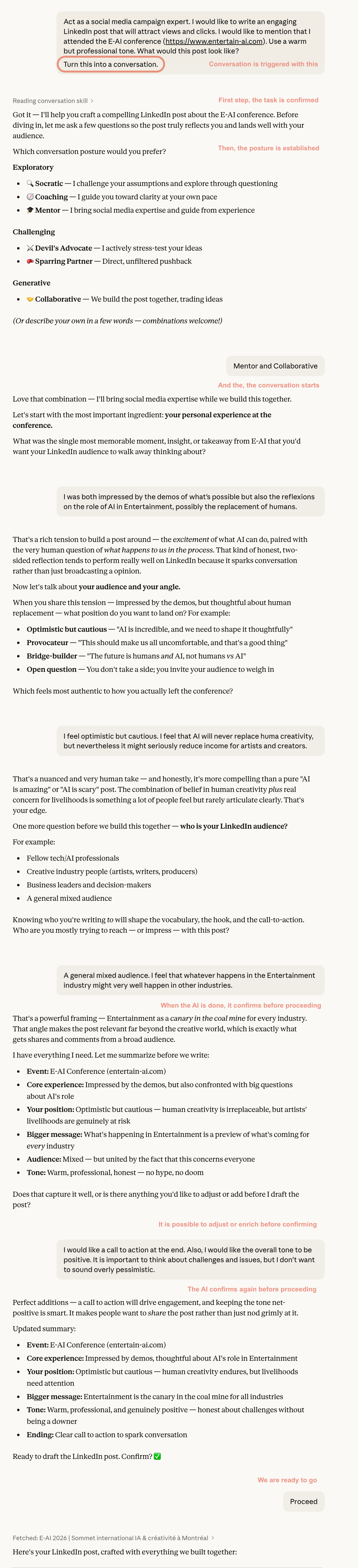 See the conversation approach