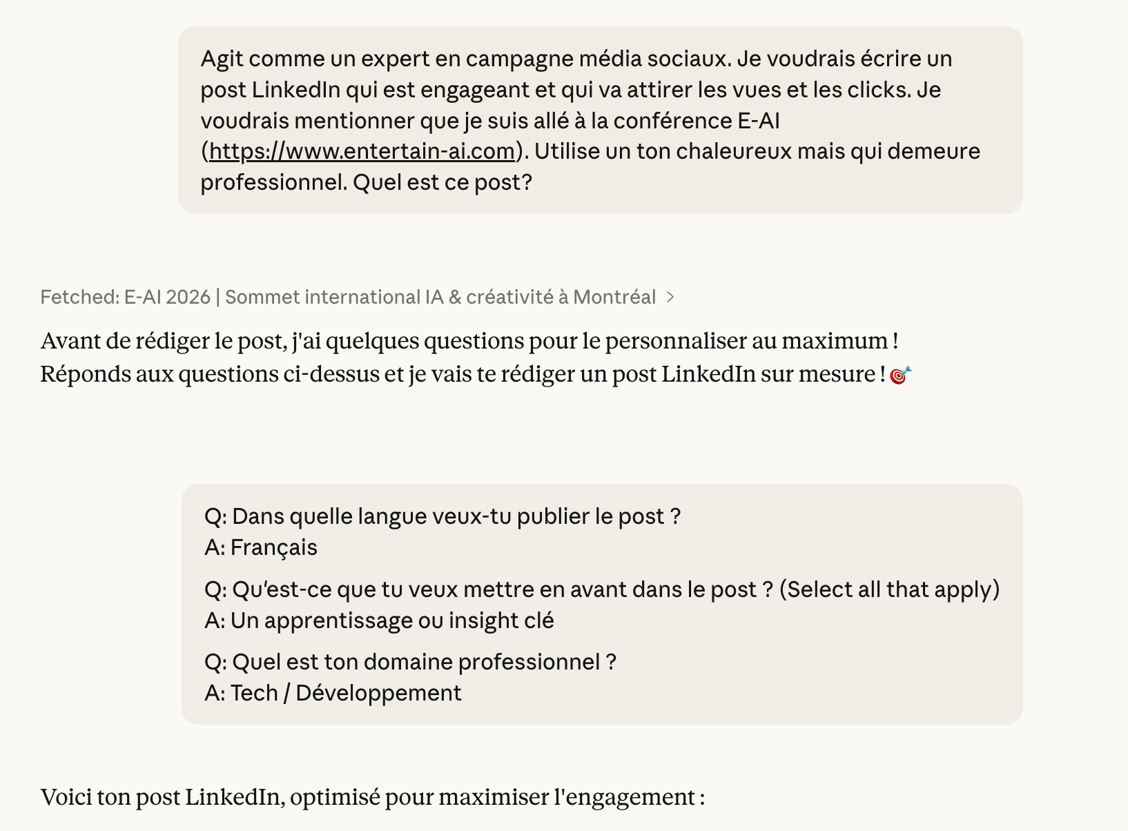 Voir l'approche prompt seulement